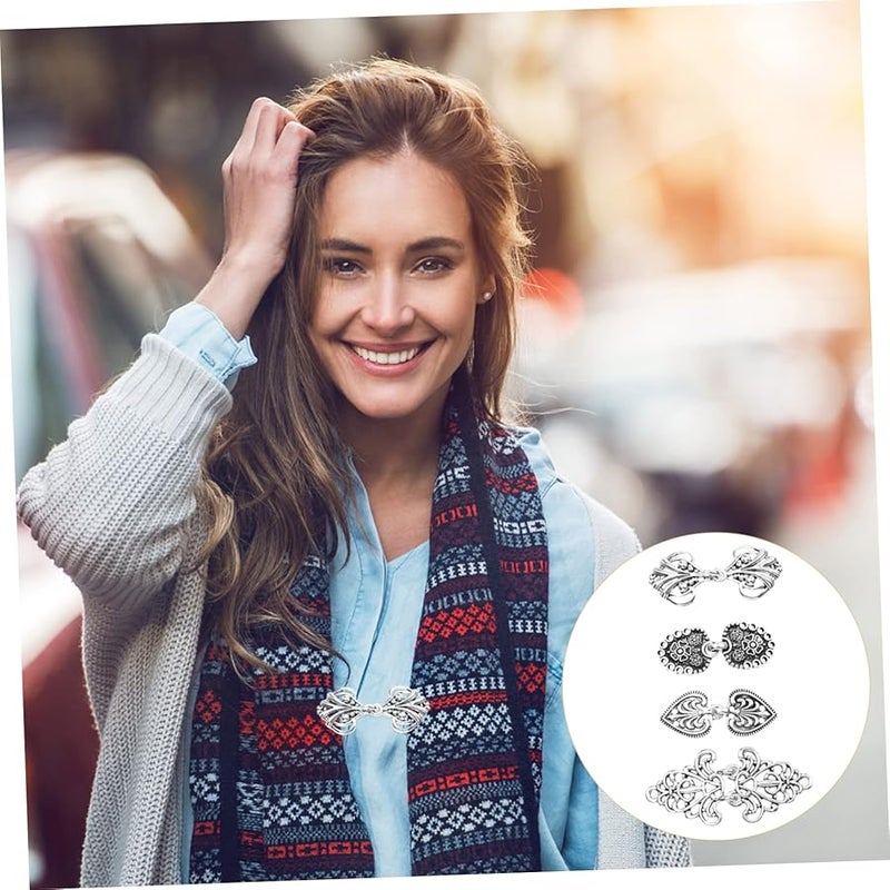 ربط الرداء بأبازيم حزام من الكاب القديم 4 قطع مشبك مشبك من سبائك الزنك والحديد - Image 4